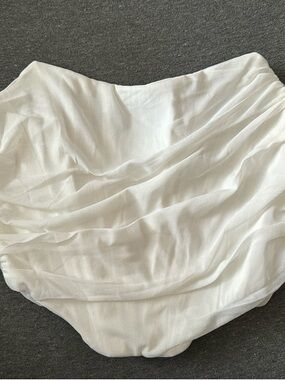 Amazon White Ruched Mini Skirt